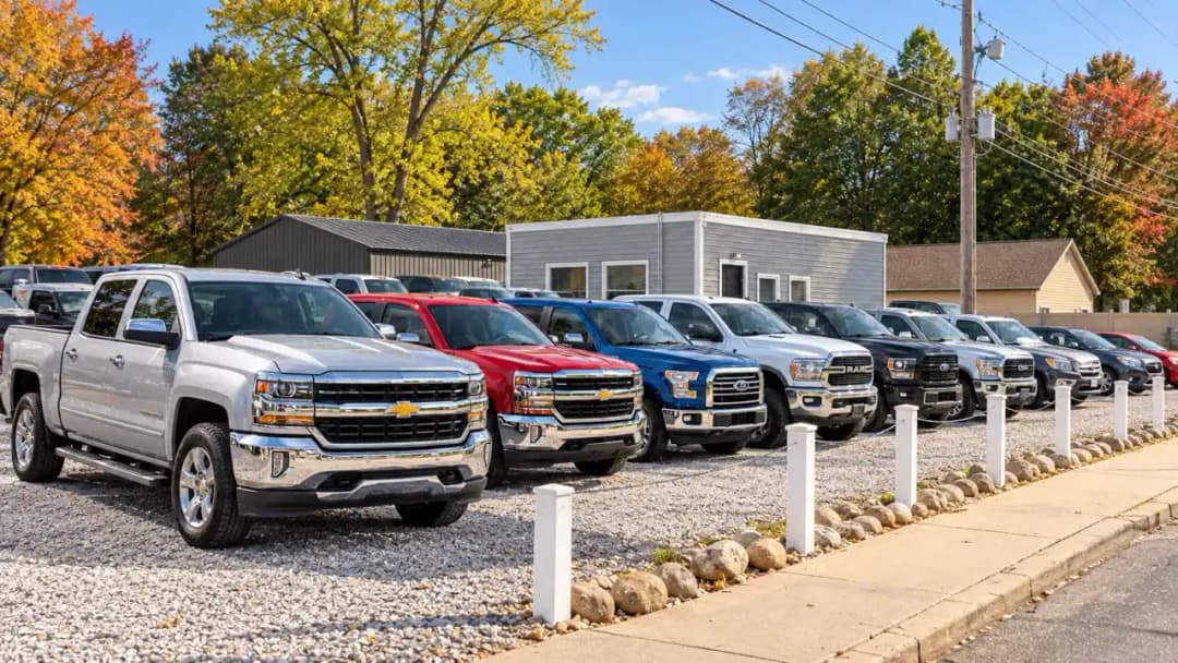 Illustrative dealership truck lineup